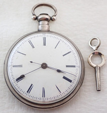 ANTIQUE CHINESE DUPLEX COIN SILVER KEY WIND POCKET WATCH