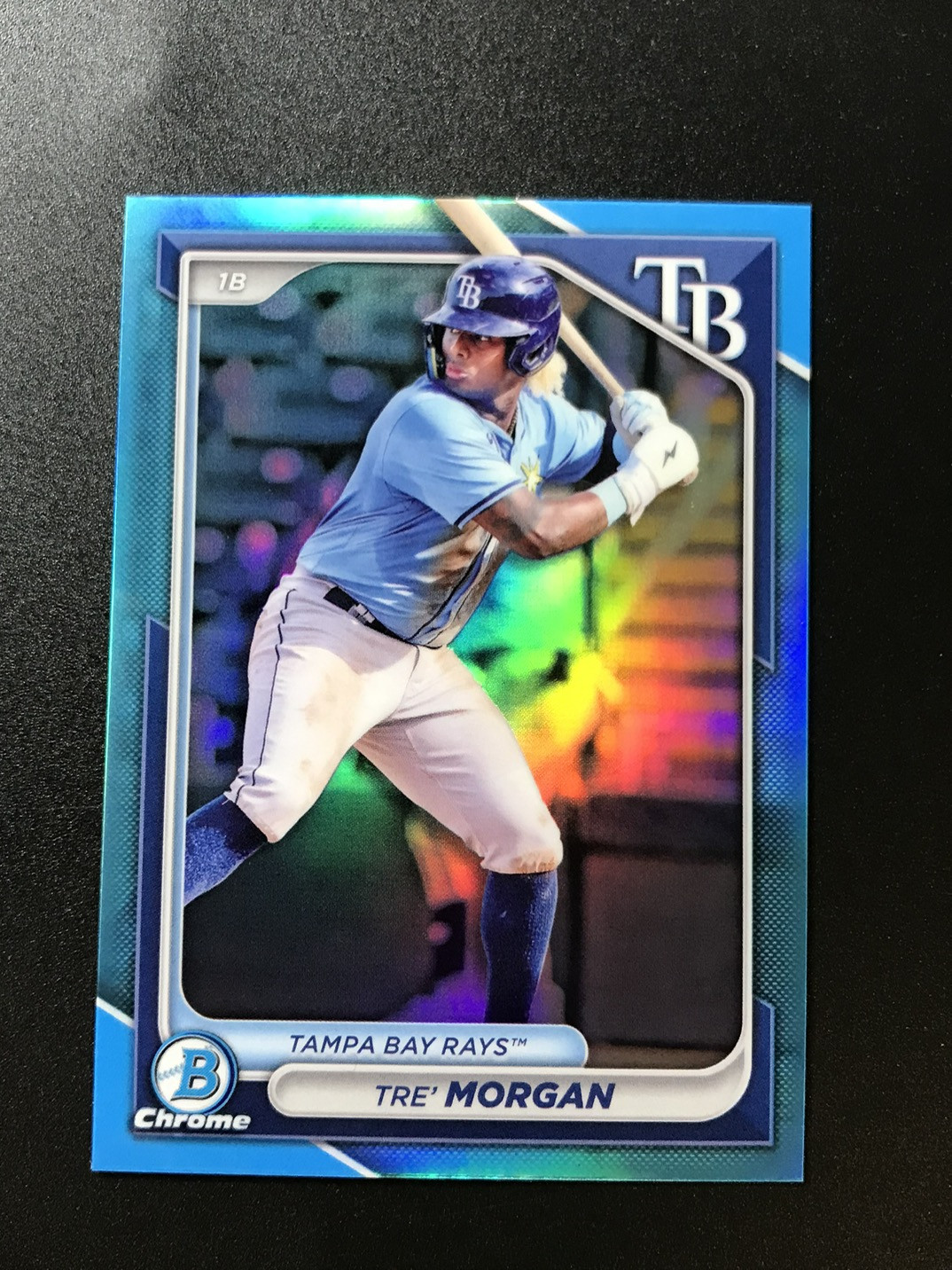 Tre Morgan 2024 Bowman Chrome Blue Aqua Refractor #BDC-197 TAMPA BAY RAYS -HD
