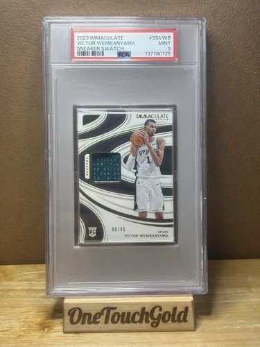 2023 Immaculate VICTOR WEMBANYAMA GOLD ROOKIE SNEAKER PATCH /49 Spurs PSA MINT 9