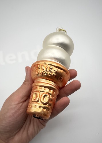 Dairy Queen DQ Rare 1999 Ice Cream Cone GLASS ORNAMENT CHRISTMAS - Bild 5 von 7