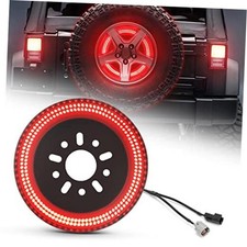 3-Side Spare Tire Brake Light Fit for Jeep Wrangler 12inch Dia for 2007-2017 JK