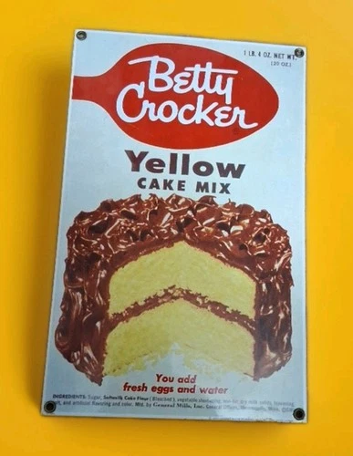 12 × 8 in. Vintage BETTY CROCKER  porcelain sign ad Andy Rooney Kitchen Deco