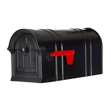 Postal PRO Manchester Black Steel and Aluminum Post Mount Mailbox