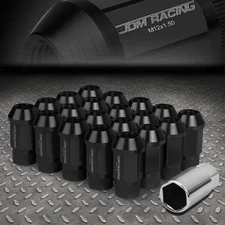 [20Pcs] M12x1.5 Open-End Aluminum Wheel Lug Nuts Set+Extension Adapter Black