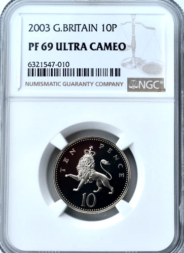 2003 10p Ten Pence NGC Proof PF69 Great Britain