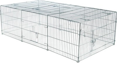 Rabbit Cage - 55 cu. ft., Outdoor Pen Extends Rabbit Hutch and Chicken Coops,...