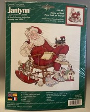 Janlynn Christmas Counted Cross Stitch Kit SANTA AT WORK New 008-0153 USA 17x16