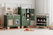 Play Kitchen with Toy Fridge, Toy Oven, Wooden Kids Kitchen Play Set, Toy Kitche