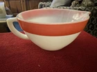 Vintage Fire King White Milk Glass Batter/Mixing Bowl Colonial Red Band 8.5 Inch