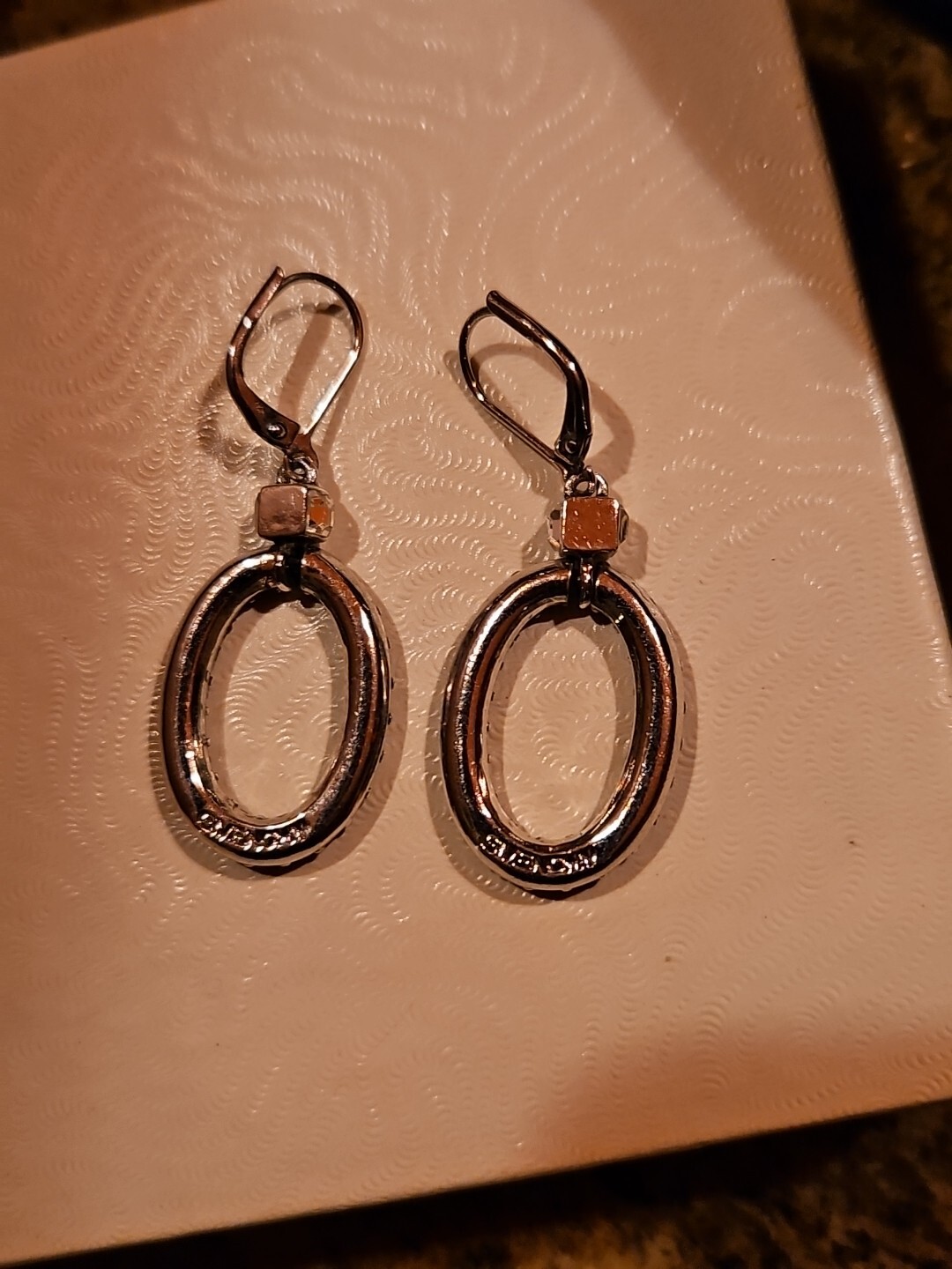 Givenchy Signed Silver Tone Dangle Drop Earrings - image 4