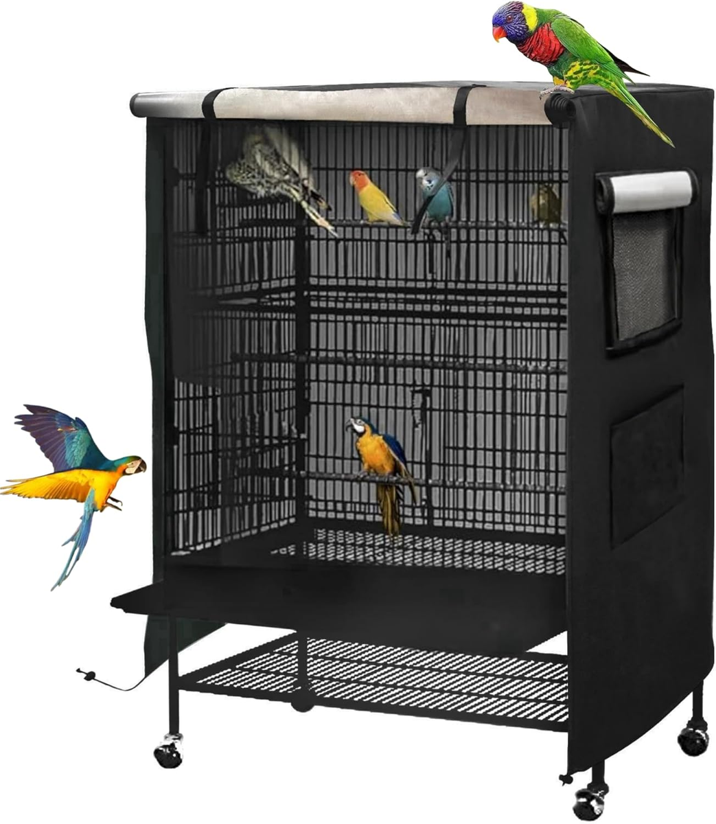 Universal Bird Cage Cover - Waterproof Oxford Cloth Pet Cover For Parrots, Cockatiels & Small Birds