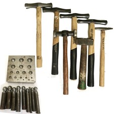 Dapping Punch Set DAPPING BLOCK ITALIAN, PEDDIMAN AND MISC HAMMERS USED