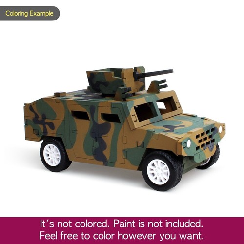 YOUNGMODELER Armored Reconnaissance Vehicle TM555 Wooden Assembly Kit Military - Picture 2 of 3