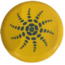 Yellow Color, Hard Cover Flying Disc frisbee Fast Speed Throw.