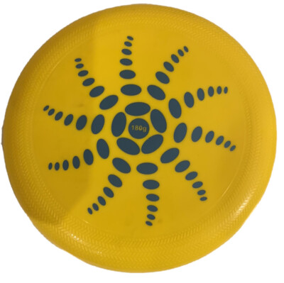 Yellow Color, Hard Cover Flying Disc frisbee  Fast Speed Throw.