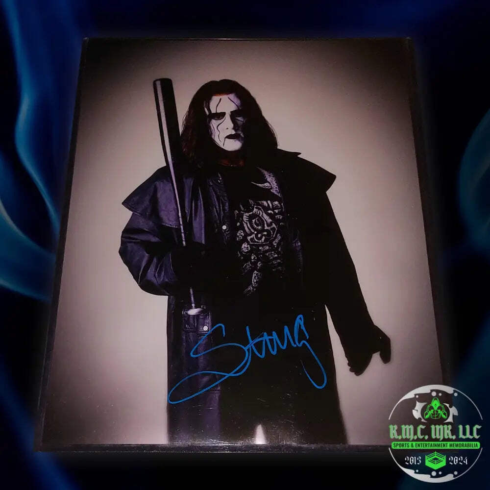 WWE/WCW THE ICON STING SIGNED AUTOGRAPHED 11X14 METALLIC PHOTO1 W