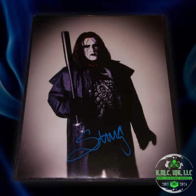 WWE/WCW THE ICON STING SIGNED AUTOGRAPHED 11X14 METALLIC PHOTO1 W