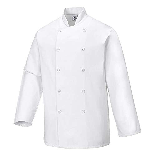 Portwest C836 - Chaqueta Sussex Chef, color Blanco, talla Large