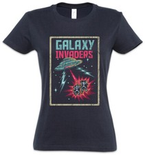 Pixel Galaxy Invaders Women T-Shirt Pixel Alien Beam Retro Arcade Saucers Gamer image