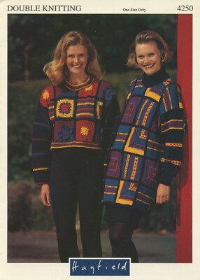 Hayfield Knitting & Crochet Pattern 4250 Patchwork Sweaters in Knit & Crochet