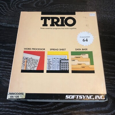 Commodore 64 Software - Trio - Softsync - Only Box and Manual | eBay