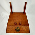 RAWHIDE Boys Ranch Wood Display Base 6x7 hardwood metal medallion