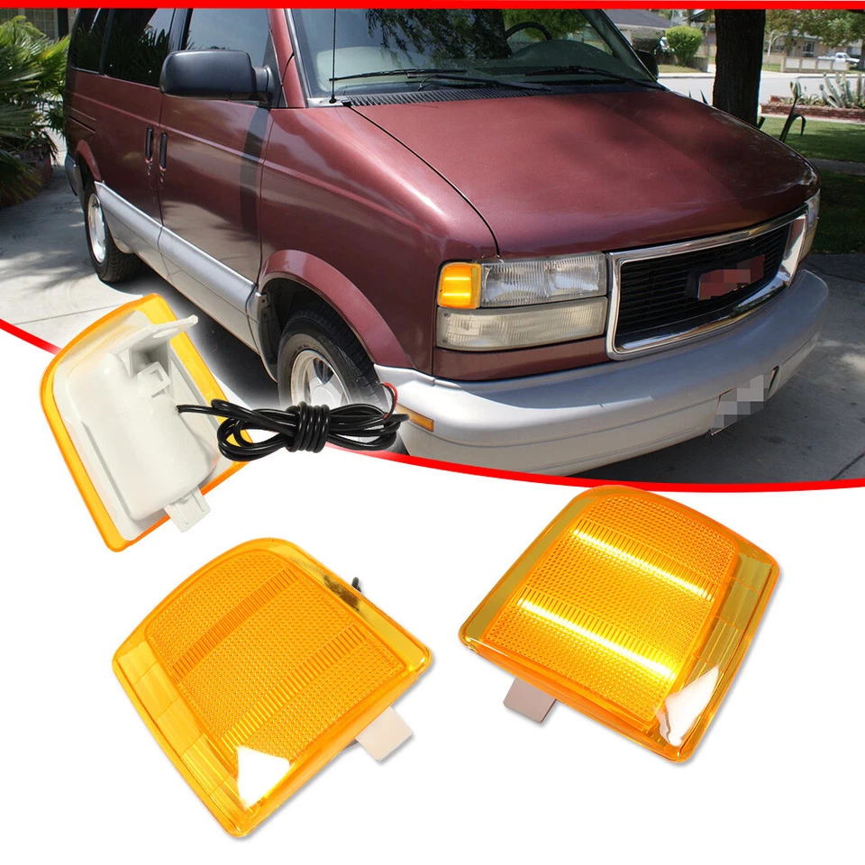 Amber Lens+LED Side Marker Corner Light for 1995-2005 Chevrolet Astro GMC Safari - Image 2 of 4