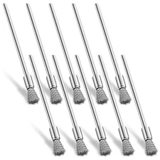 10 Pcs Small Wire Brush Extended Wire Brush for Drill Stainless Steel Wire Brush