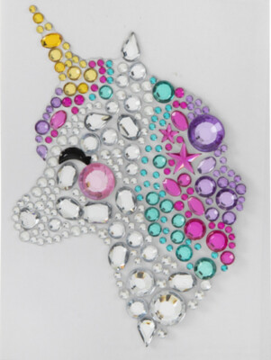 Bright Unicorn Rhinestone  Stickers Self Adhesive Embellishments DIY Crafts 