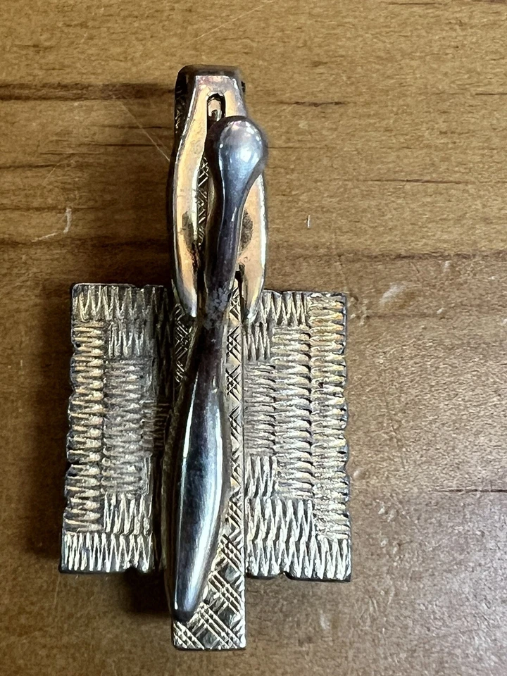 Lote de Gemelos y Clip de Corbata Negro Blanco Oro Remolino Mármol Piedra Pat. 2472958 Foto 3 de 4