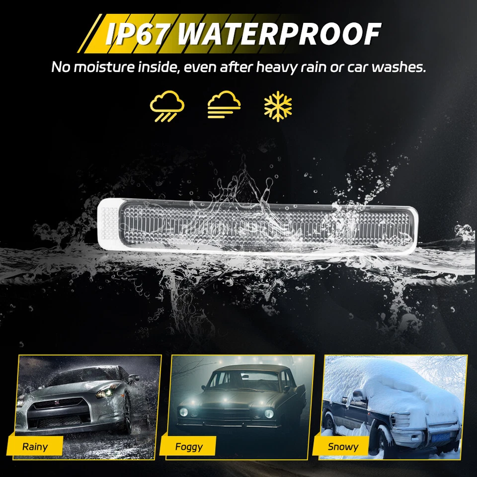 2X Clear Lens Front Side Marker Reflectors Lights For 2005-2007 Mercury Mariner - Image 4 of 4