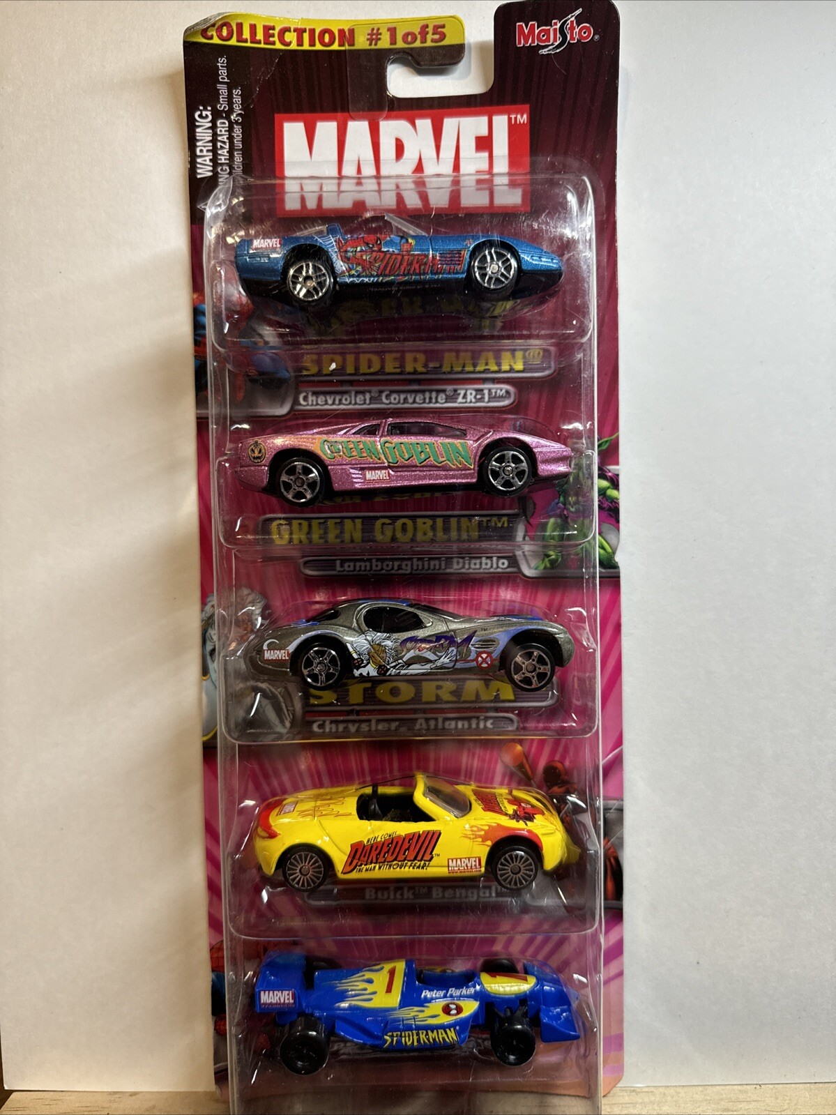 Maisto Marvel 5 Pack Collection #1 Spider-Man Green Goblin Storm Daredevil