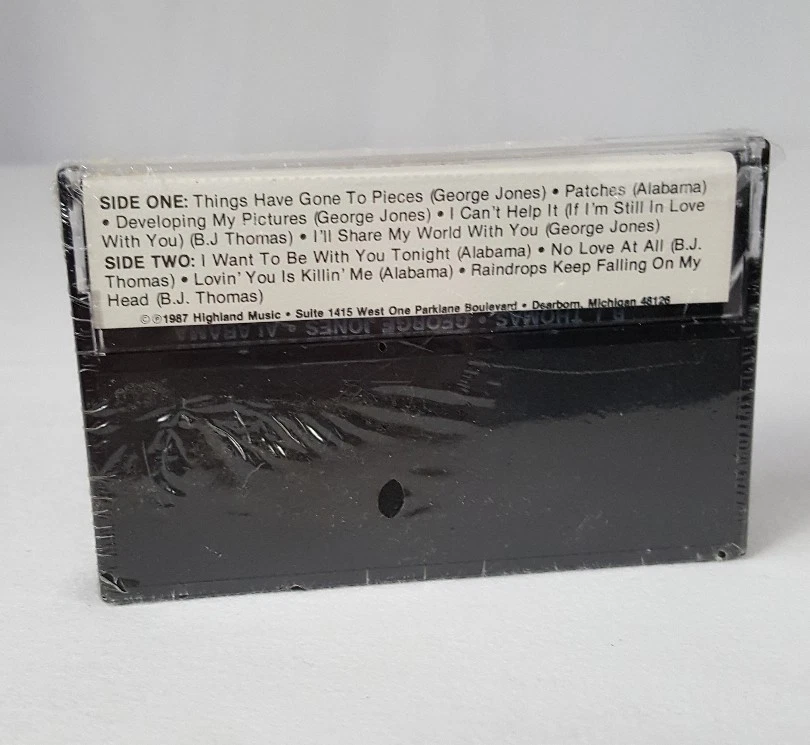 George Jones, Alabama, B.J. Thomas (1987, Highland Music) Cassette Tape, SEALED - Image 2 of 4