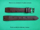 20mm GENUINE BROWN OSTRICH CALF BRACELET SEWN FIXED HANDLES