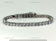 7.00 CT Round Cut Lab-Created Diamond Tennis Bracelet Charm 925 Sterling Silver