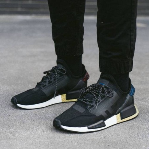 ADIDAS ORIGINALS NMD_R1 V2 CORE BLACK GOLD METALLIC FW5327 SIZE 11 | eBay