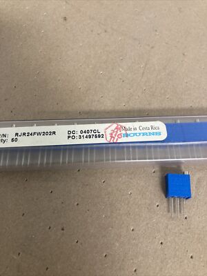 Bourns 3296 Trimmer Resistors - Through Hole 100ppm 2Kohms 25 TURNS NOM. 50 PER