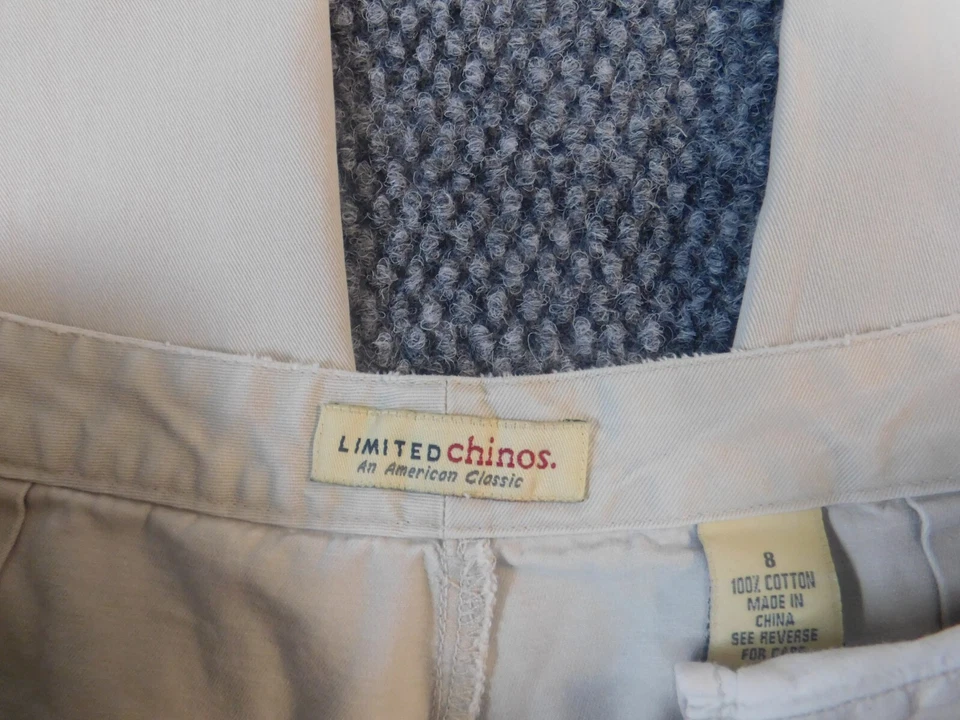 Pantalones chinos rectos beige elástico The Limited para mujer 8 Foto 3 de 4