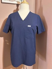 FIGS Catarina One Pocket Scrub Top Womens M Polyester W21SW1025 PO 4191 Navy