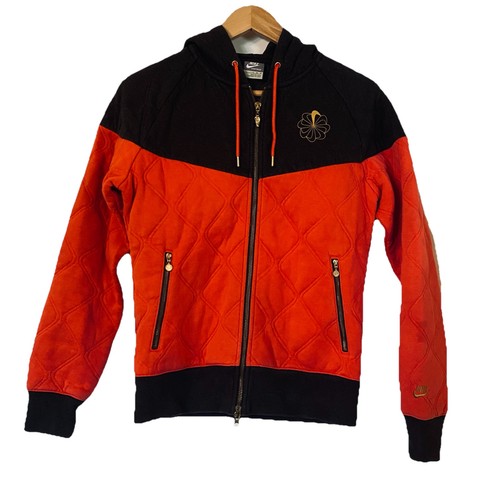VTG Y2K Nike Sportswear Quilted Jacket Red Gold Sneaker Rare Heavyweight L
