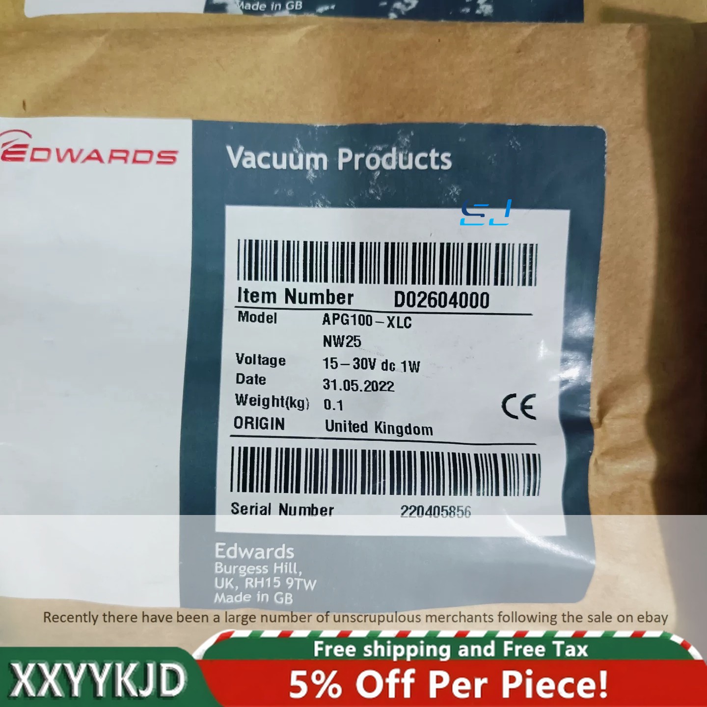 Brand new EDWARDS D02604000 APG100-XLC Vacuum Gauge D02604000
