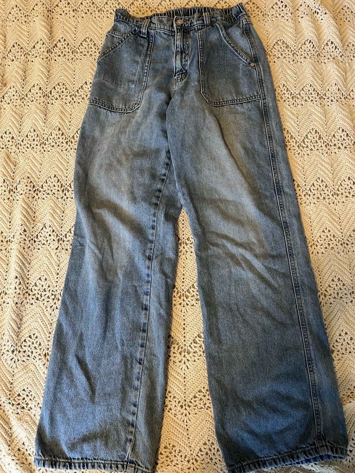 Arizona Jean Co Wide-Leg Jeans Women’s 100% Cotton Blue Denim Pockets