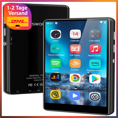 80GB MP3 Player mit Bluetooth & WiFi | HiFi-Touchscreen | 4-Zoll-Display