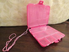 Small Pink Jewelry Case with handle - 1 Large, 4 medium and 4 small compartments