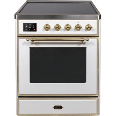 Ilve Majestic II Collection UMI30NE3WHG 30 Inch Freestanding Induction Range wit