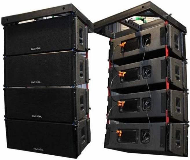 Admark Line Array 4x Admark A-12A Double Waterproof Powered Line Array Speaker W/built-in ...