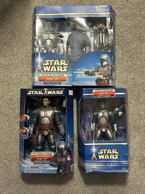 Jango Fett 12'' Action Figure Star Wars Attack of the Clones 2002 Sealed LOT x3