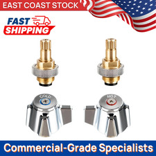 Faucet Knob Handle Valve Stem Replacement Set - Commercial Parts, Pair