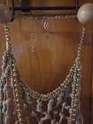vintage gray and copper chain Statement Tassel Choker/necklace Macrame/crochet — photo 2