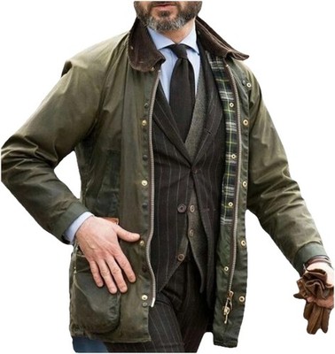 Barbour Beaufort Vintage Wachsjacke Olive Grün Green size 2XL 3XL Wax Jacket